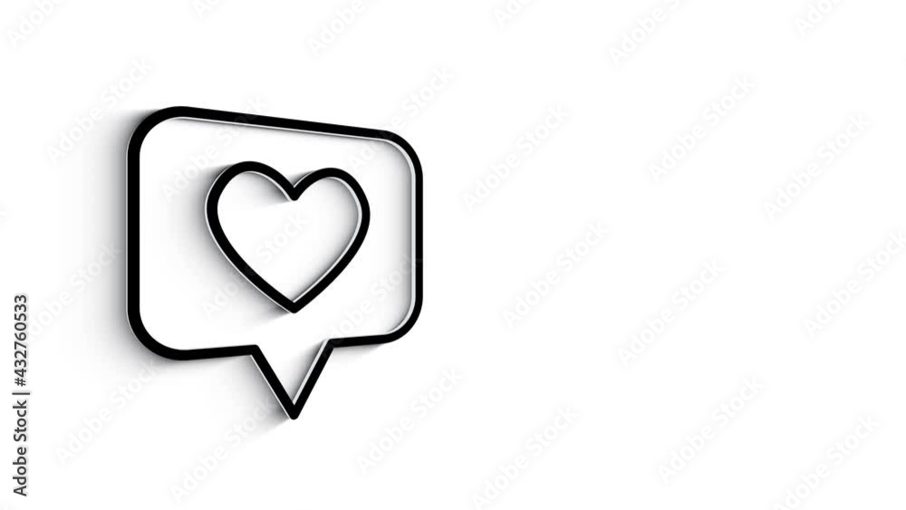 Social media 3D shadow icon design isolated on white background. Outline web icon. Motion graphics. Social media 3D shadow icon design isolated on white background. Outline web icon. Motion graphics.
