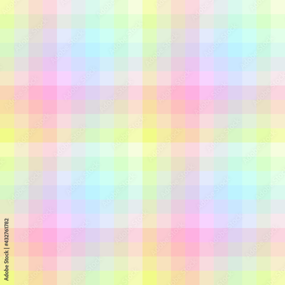 Fototapeta premium Blurred rainbow plaid. Seamless vector ombre check suitable for fashion, home decor and stationary.