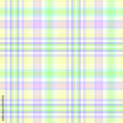 Pastel plaid design. Seamless vector tartan pattern suitable for fashion, home decor and stationary.