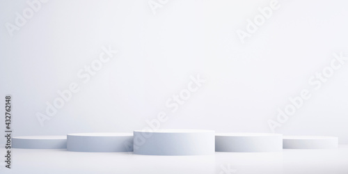 3d background for mock up podium for product presentation, white background, 3d rendering