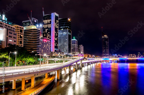 Brisbane City at Night, Long Exposure, Colourful Lights