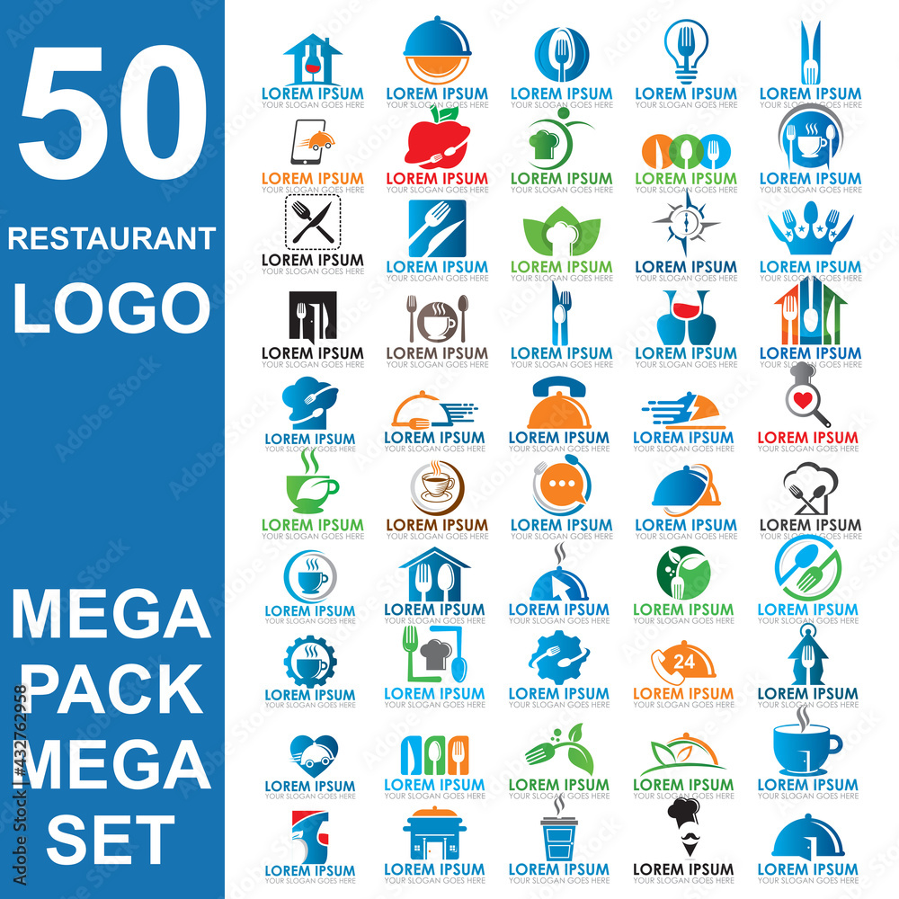 set of restaurant logo , set of food vector set of restaurant logo , set of food vector