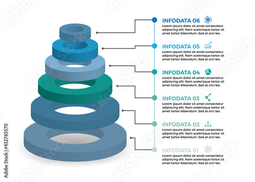 Vector Info graphic design with icons and 5 options leves or steps. Infographics for business concept. Can be used for presentations banner, workflow layout, process diagram, flow chart, info graph