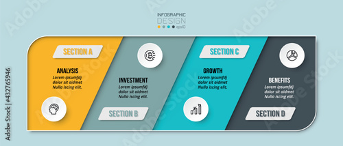 Business concept infographic template with option.
