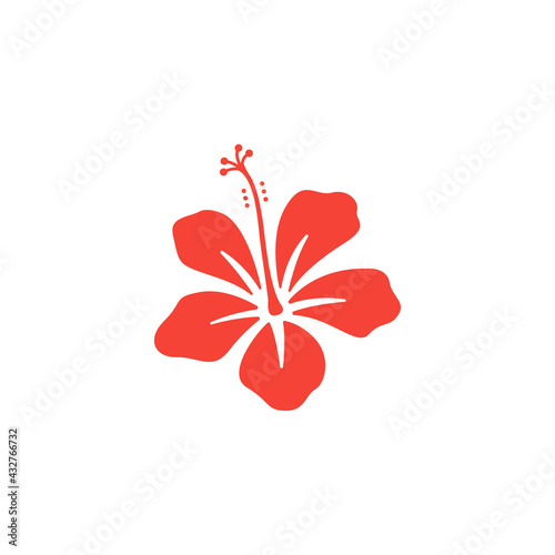 Hibiscus flower icon flat vector illustration