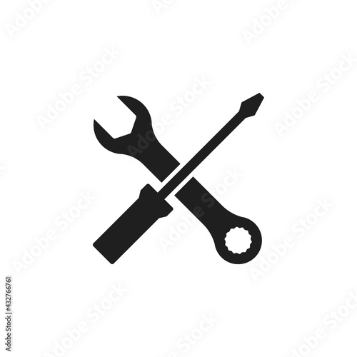 Wrench and screwdriver icon vector illustration