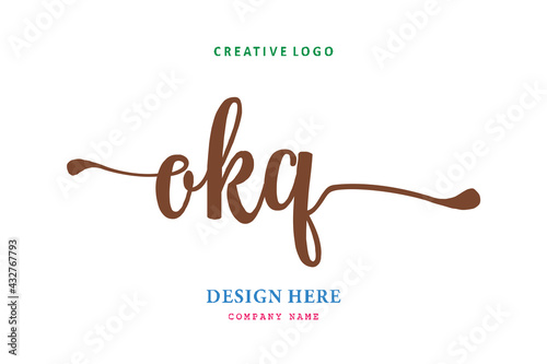 OKQ lettering logo is simple, easy to understand and authoritative