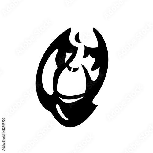 Mascot Illustration of head of an adult male orangutan, a great ape native to rainforests of Indonesia and Malaysia with distinctive cheek pads or flanges side view in retro black and white style.