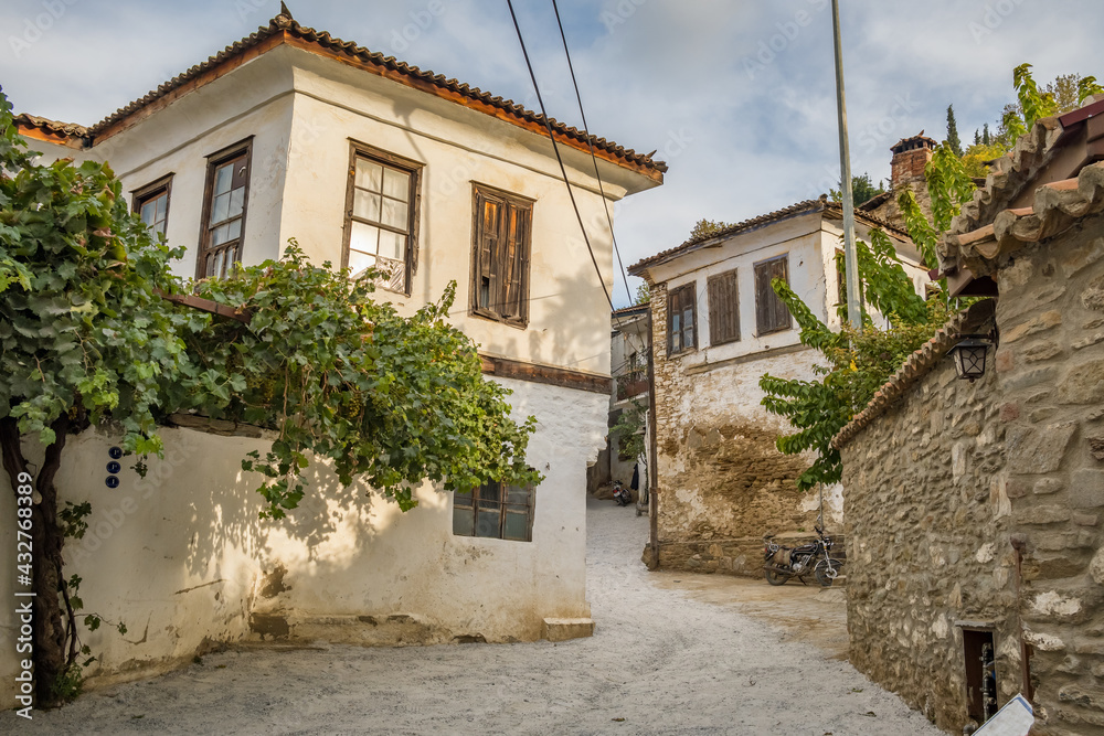 Old houses in historical Sirince village in Izmir region, Turkey