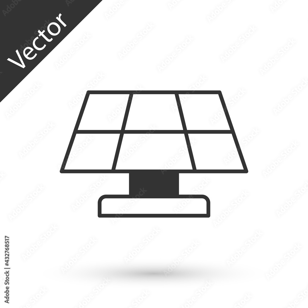 Grey Solar energy panel icon isolated on white background. Vector Grey Solar energy panel icon isolated on white background. Vector