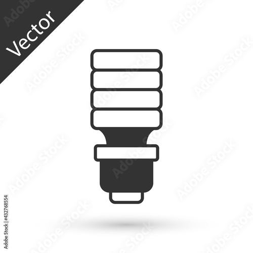 Grey LED light bulb icon isolated on white background. Economical LED illuminated lightbulb. Save energy lamp. Vector