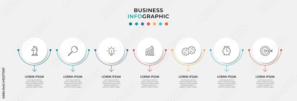 Vector Infographic circle label design business template with icons and ...
