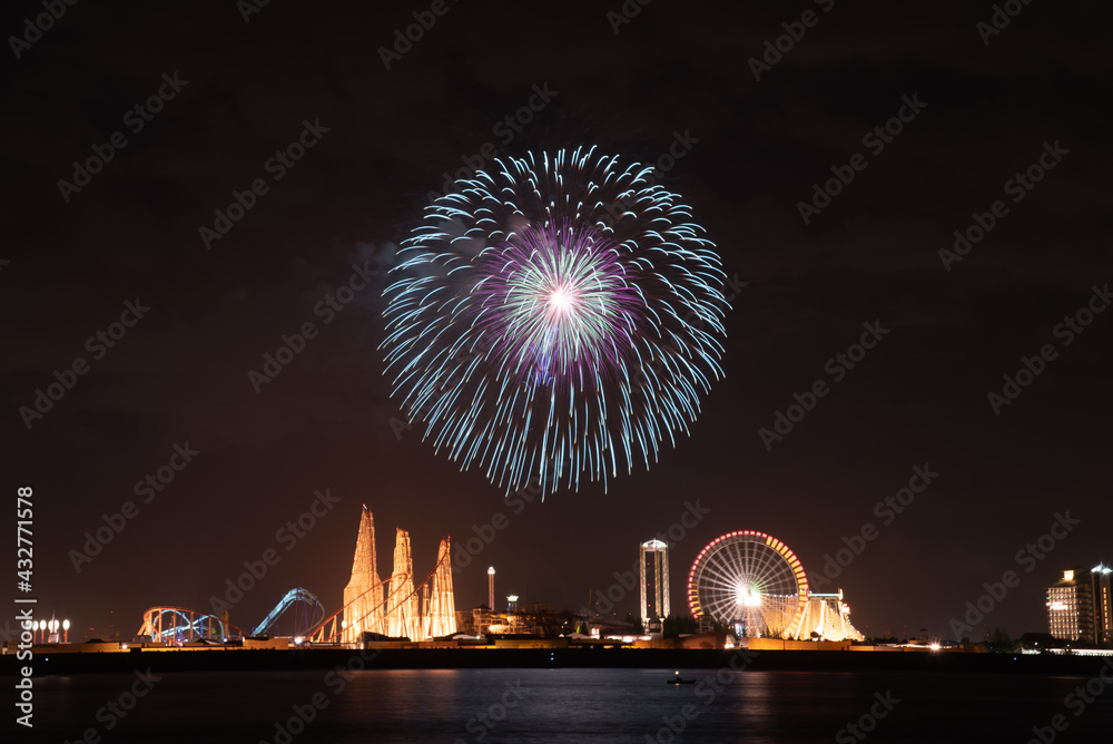 長島温泉の花火 Stock Photo Adobe Stock