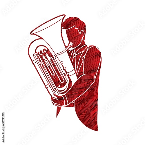 Tuba Musician Orchestra Instrument Graphic Vector