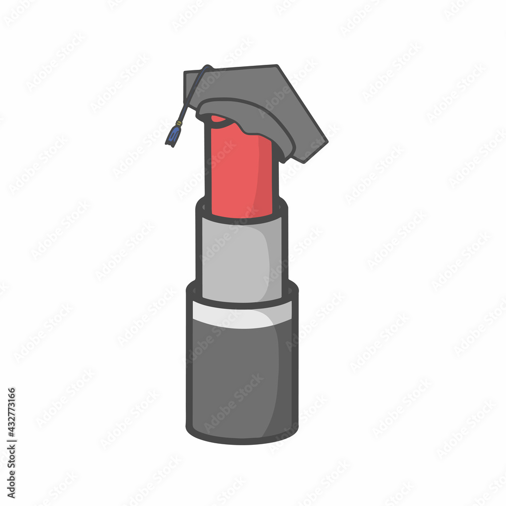 Cute Lipstick Character Flat Cartoon Vector Template Design Illustration Cute Lipstick Character Flat Cartoon Vector Template Design Illustration