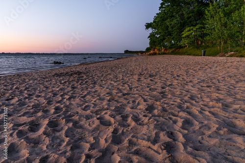 Evening at the Baltic Sea  with the beach in Zierow  Mecklenburg-Western Pomerania  Germany