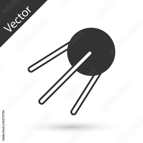 Grey Satellite icon isolated on white background. Vector