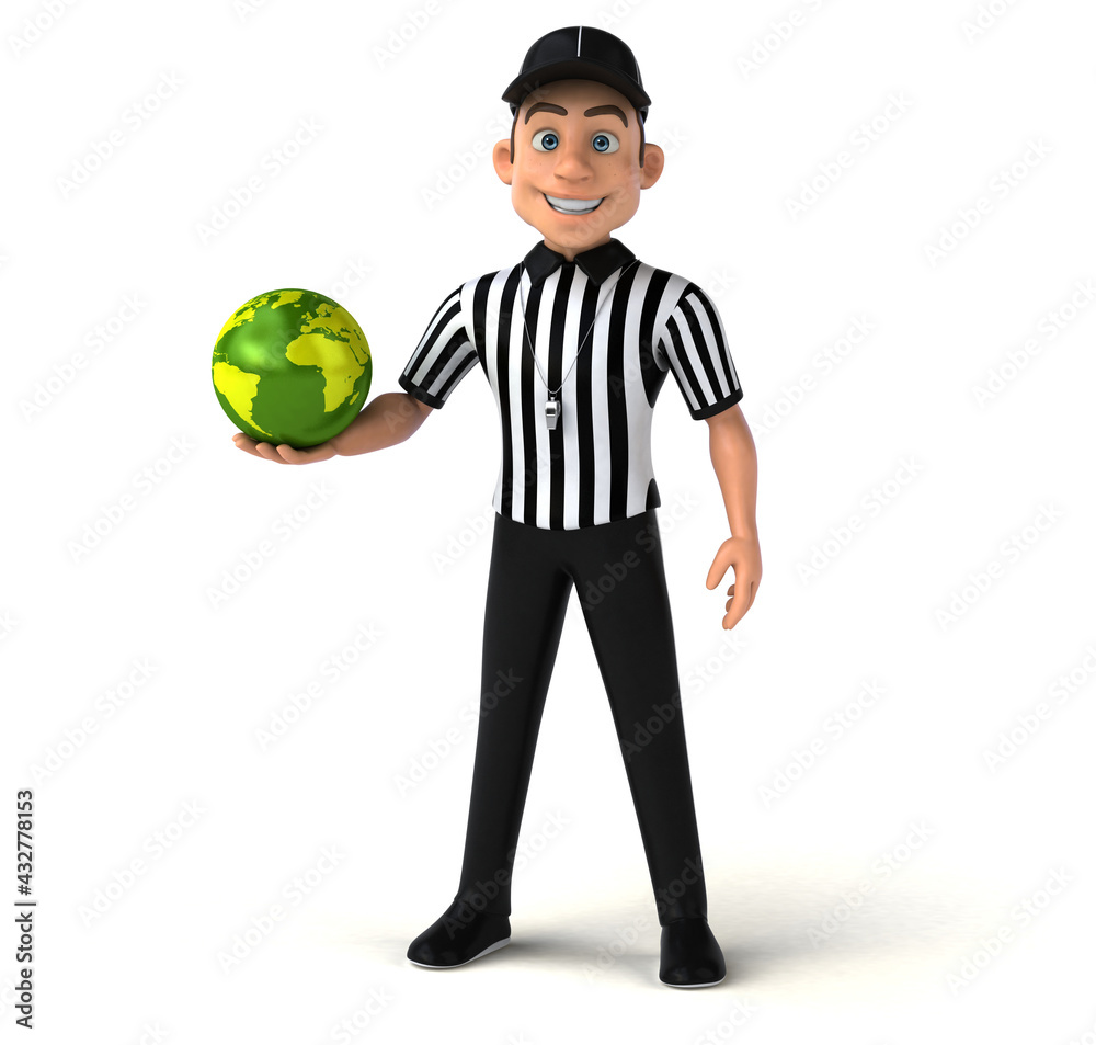 Fun 3D Illustration of an american Referee Fun 3D Illustration of an american Referee