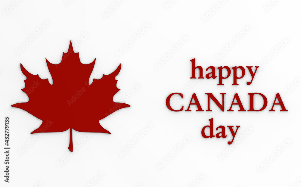 lettering on white background happy canada day. the maple leaf is vertical lettering on white background happy canada day. the maple leaf is vertical