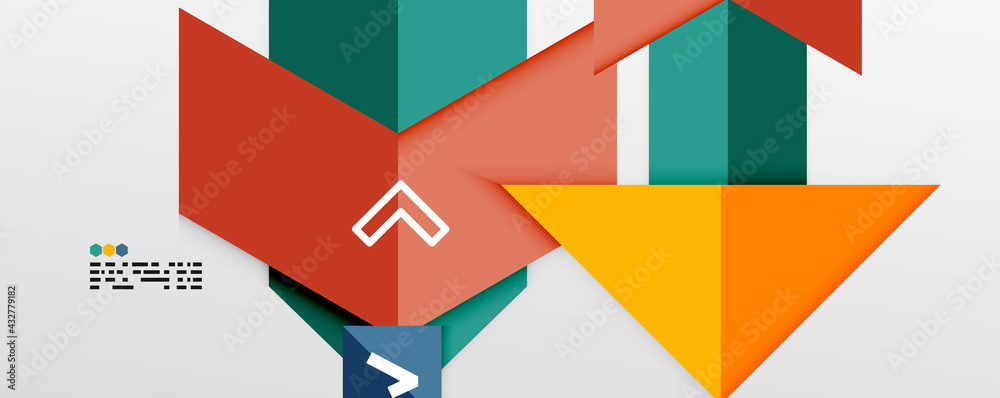 Shiny color triangles and geometric shapes vector abstract background