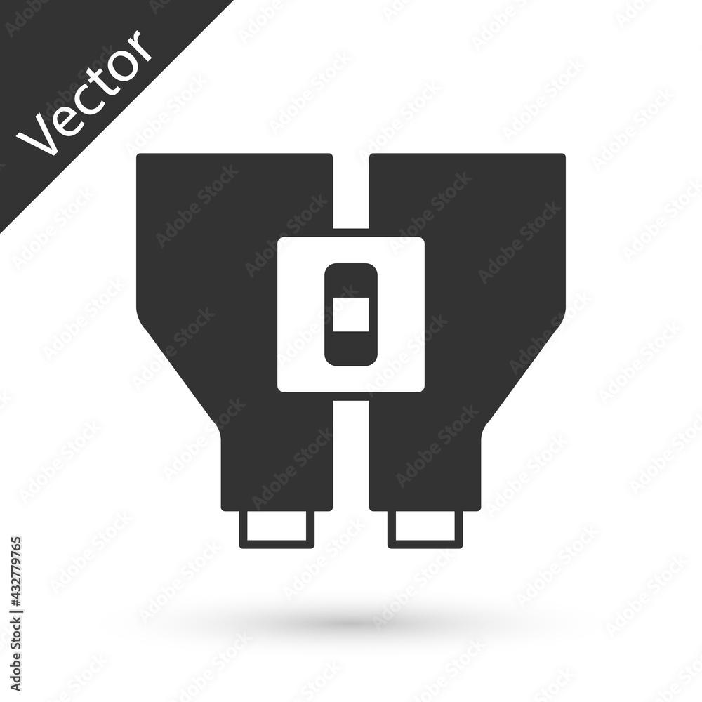 Grey Binoculars icon isolated on white background. Find software sign. Spy equipment symbol. Vector Grey Binoculars icon isolated on white background. Find software sign. Spy equipment symbol. Vector