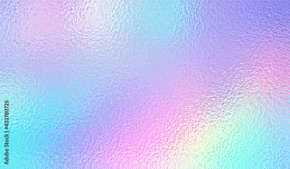 Hologram background. Iridescent foil effect texture. Holography pattern. Pearlescent gradient. Rainbow surface for design prints. Pastel color. Holographic metal patern. Delicate background. Vector - obrazy, fototapety, plakaty 