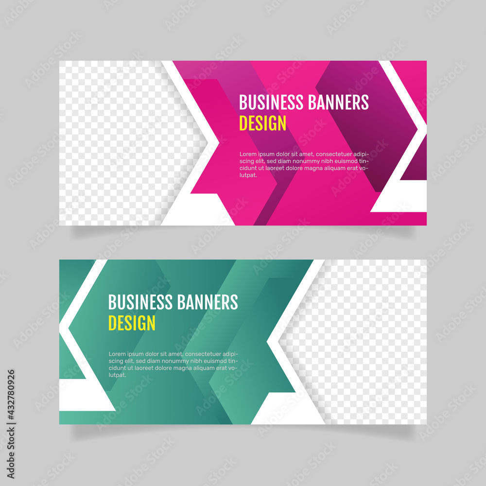Gradient business banners design template. - Vector.