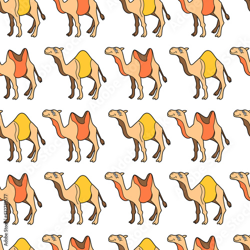 Endless texture with cute funny animals living in Africa. Seamless pattern for kid design