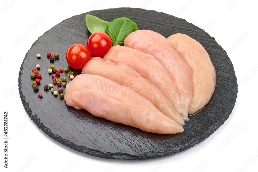 Chicken Breast Mini Fillets, isolated on white background. High resolution image. Chicken Breast Mini Fillets, isolated on white background. High resolution image.