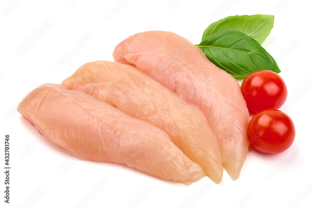 Chicken Breast Mini Fillets, isolated on white background. High resolution image. Chicken Breast Mini Fillets, isolated on white background. High resolution image.