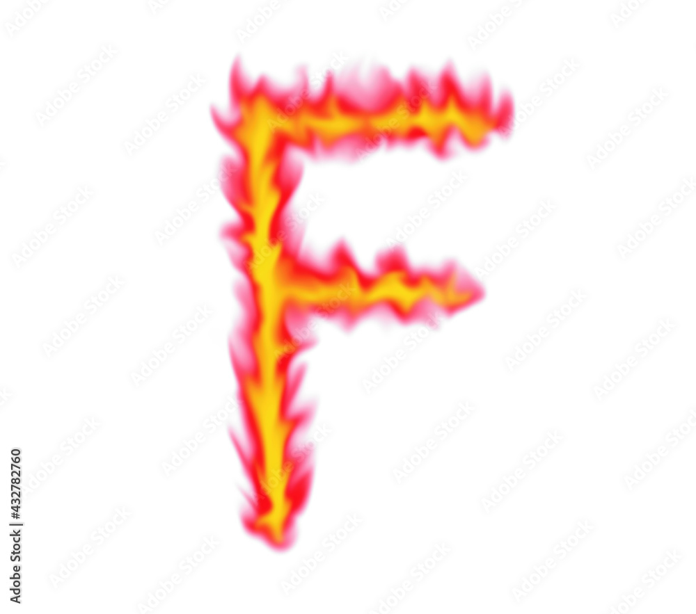 Alphabet F flame design