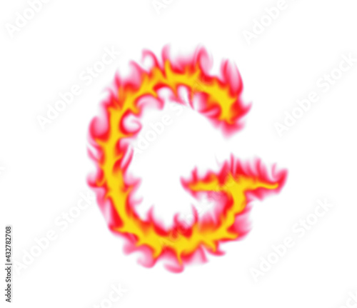 Alphabet G flame design