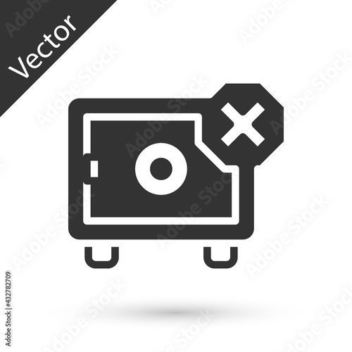 Grey Safe icon isolated on white background. The door safe a bank vault with a combination lock. Reliable Data Protection. Vector