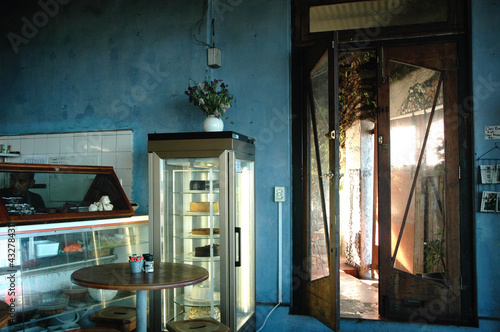 Interior of an old vintage cafe photo