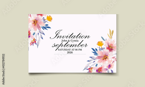 Watercolor Floral Wedding Card Set