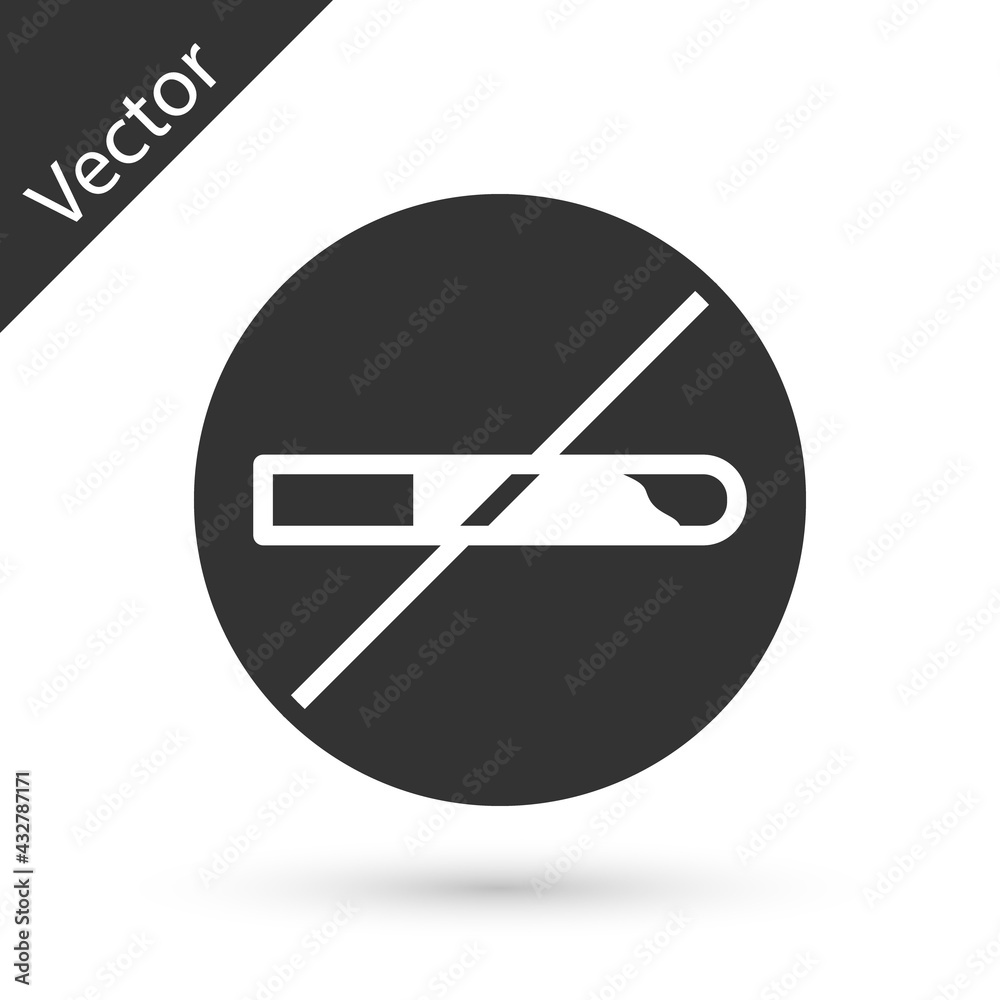 Grey No Smoking icon isolated on white background. Cigarette symbol. Vector Grey No Smoking icon isolated on white background. Cigarette symbol. Vector