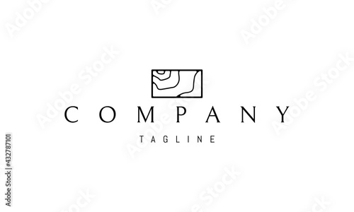 Vector logo on which an abstract image of a wooden beam.