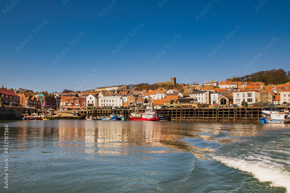 SCARBOROUGH original seaside resort a popular destination for a holiday, sweeping sandy beaches, rugged castle ruins.