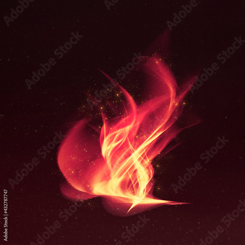 Retro red fire flame graphic element
