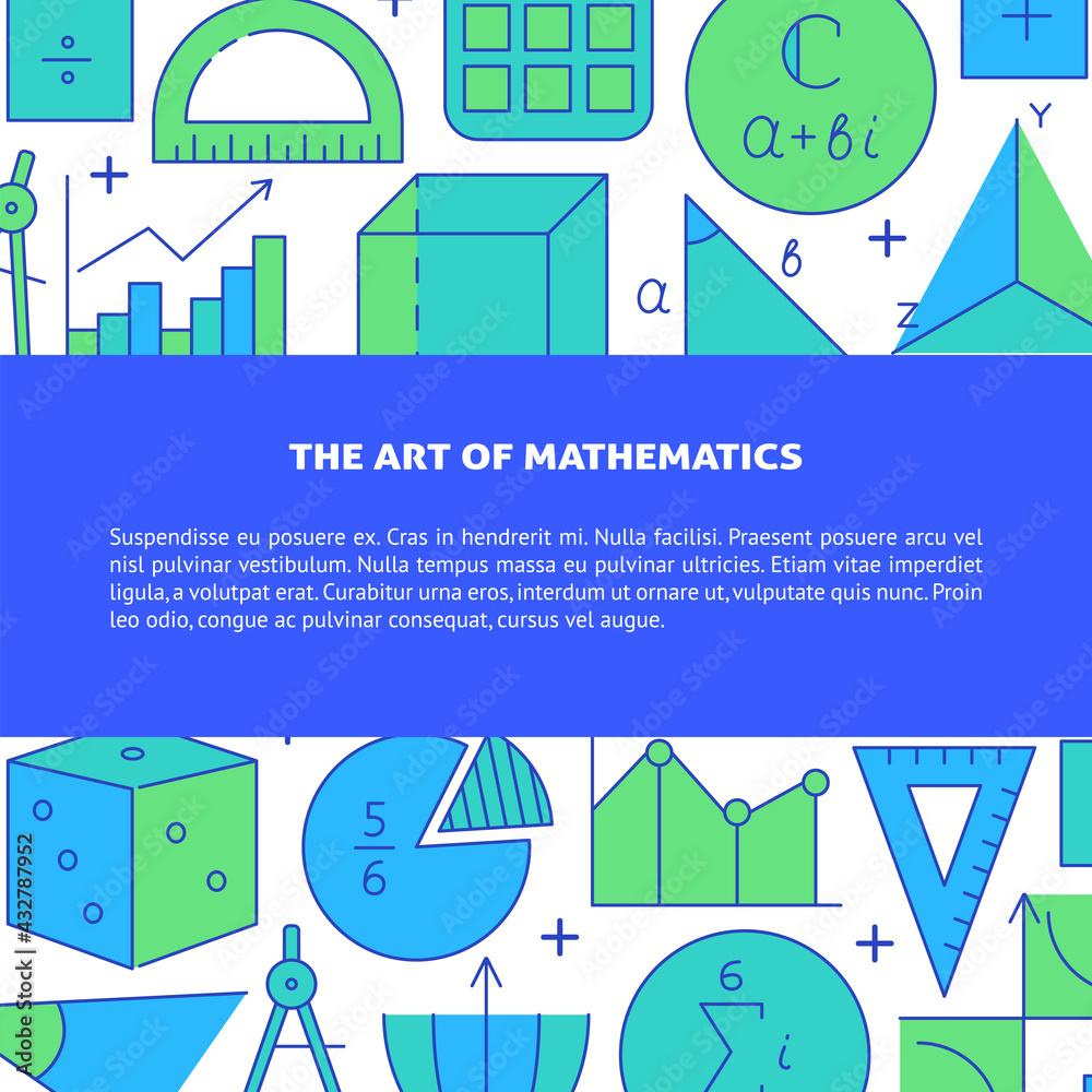 The art of mathematics banner with place for text