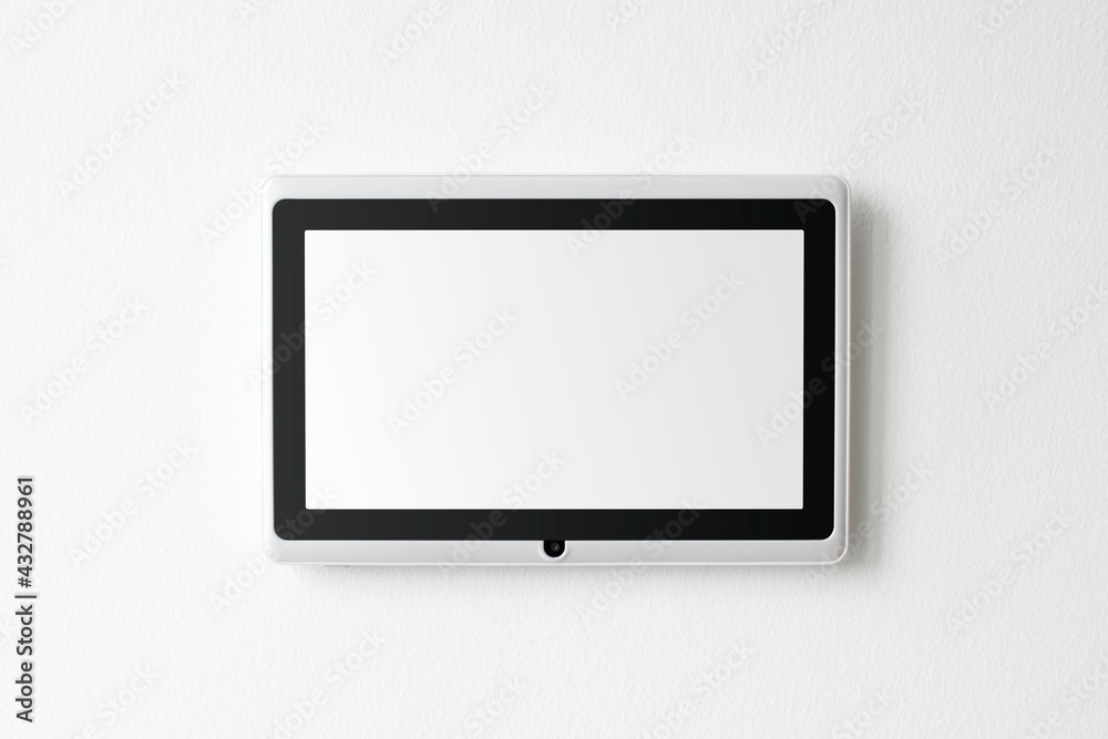 Smart home screen panel monitor on a wall