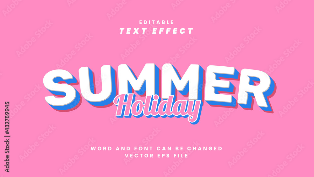 Summer holiday text effect