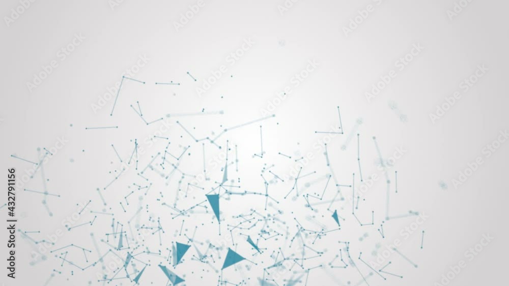 Abstract Plexus Network connected lines and dots particles. Corporate Business Presentation Seamless Loop Background. Communication Technology Background With Moving Triangles Abstract Plexus Network connected lines and dots particles. Corporate Business Presentation Seamless Loop Background. Communication Technology Background With Moving Triangles