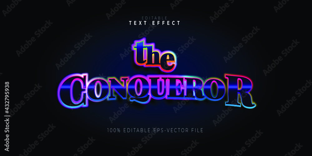 editable graphic vector of  the conqueror  text effect.typhography logo