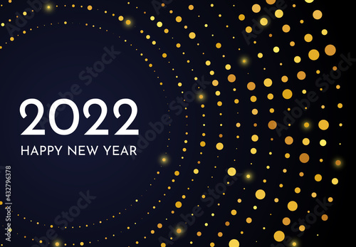 2022 Happy New Year of gold glitter pattern