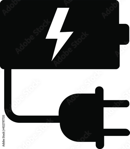 Battery AC Charging icon vector
