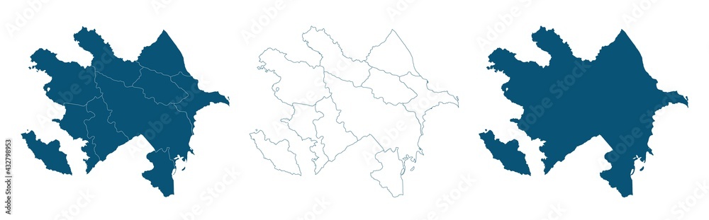 Azerbaijan map vector illustration isolated on white background