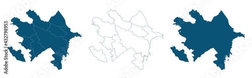 Azerbaijan map vector illustration isolated on white background
