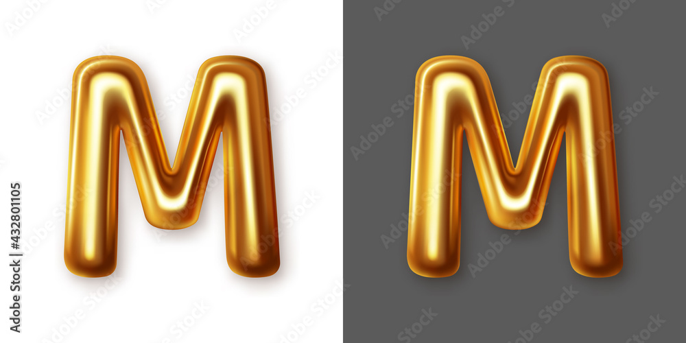 Metallic gold alphabet letter symbol - M. Vector Metallic gold alphabet letter symbol - M. Vector