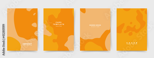 Abstract creative universal cover template set. Trendy yellow texture spots on the background. Vector collection for catalog, notebooks, brochures, books, social media posts, banners.